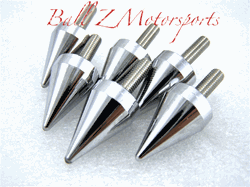 6 Smooth Chrome Anodized 5mm Collar Fairing/Windscreen Spike Bolts
