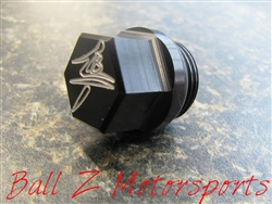 Black/Silver Hayabusa 3D Hex Engraved Ball Z Oil Cap