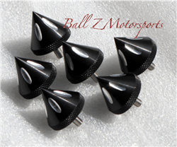 6 Piece Custom Black Anodized Grooved 5mm Spike Bolts w/Shoulders (5 flute)