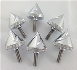 6 Piece Chrome Grooved 5mm Spike Collar/Fairing Bolts w/Shoulders