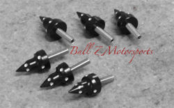 6 Black Anodized Ball Cut 5mm Collar Fairing/Windscreen Rocket Spike Bolts