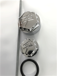 Chrome Engraved "Kanji" 3D Hex Ball Cut Motor Mount Bolt Frame Covers