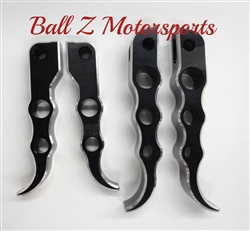 Custom Black Anodized & Silver Ring Cut Suzuki Hole Shot Front & Rear Foot Pegs