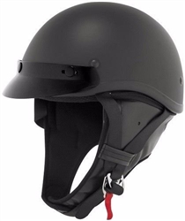 XS Skid Lid Matte Black U-70A Classic Touring Half Face Helmet