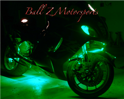 25 Piece 504 LED Complete Motorcycle "Big Baller" Green Lighting Kit With 2 Remotes