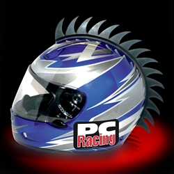 PC Racing Black Helmet Saw Blade Mohawk