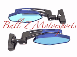 Custom Black/Blue Anodized Fully Adjustable Universal Convex Mirrors