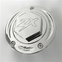Custom Chrome ZX14 ZX10 Z1000 Smooth 3D Hex Engraved Gas Cap Fuel Lid