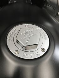 08-17 Hayabusa Custom 3D Hex Chrome Engraved Fuel/Gas Cap w/Smooth Edges