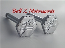 99-07 Hayabusa Chrome 3D Hex Engraved Passenger Rear Foot Peg Pins w/Ball Cut Edges