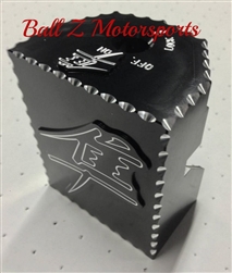 08-15 Hayabusa Custom Black Anodized 3D LARGE Ignition Switch Cover/Cap w/Silver Ball Cut Edges & Engravings