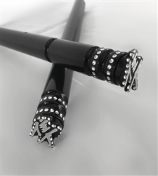 Hayabusa Custom Black Anodized Grooved LH & RH Handle Bars w/Silver Ball Cut Edges