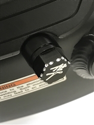 Hayabusa Black/Silver 3D Hex Engraved Throttle Body Access Frame Plugs w/Ball Cut Edges