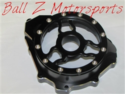 Custom Billet Black/Silver Ring See Through Wicked Stator Cover