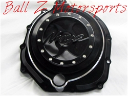 ZX-14 Black/Silver Ring 3D Ninja Logo See Through Clear Clutch Cover