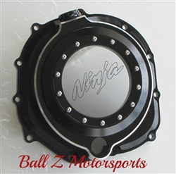 ZX-14 ZX14R Black/Silver Ring Ninja Logo Wicked See Through Clear Clutch Cover