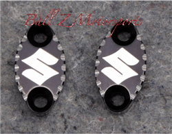 Black/Silver Ball Cut Engraved "S" Brake & Clutch Mastercylinder/Reservoir Clamps