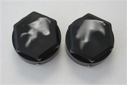 Black/Silver Engraved 24mm Kanji Engraved 3D Hex Fork Caps