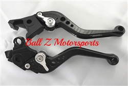 Short Black Adjustable PAZZO Brake & Clutch Lever Set w/Black Adjusters