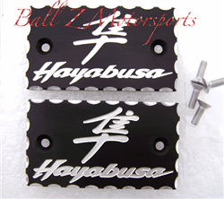 Back/Silver Ball Cut Brake & Clutch Reservoir Caps w/Kanji Logo!