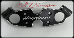 Hayabusa Black Anodized Silver Ball cut Contrast Engraved Lowering Triple Tree
