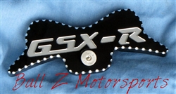 Black/Silver GSXR 1000 Engraved Ball Cut Front Tank Pad