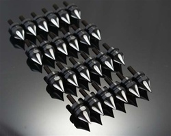 24pc  ZX-14 Black/Silver Grooved Spike Fairing Bolt Kit
