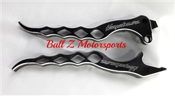 Hayabusa Black Anodized Silver Ring Cut Edges & Laser Etched Diamond Brake and Clutch Levers