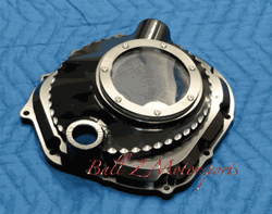 ZX-14 Custom Billet Black/Silver Contrast See Through Clutch Cover