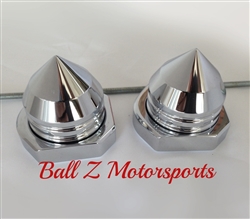 Chrome Bullet Spike Rear Axle Caps with Adjuster Blocks