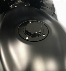 Suzuki 3 Hole Custom Smooth 3D Hex Black Anodized Fuel/Gas Cap