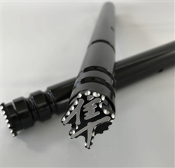 Hayabusa Custom Black Anodized Grooved LH & RH Handle Bars w/Silver Ball Cut Edges