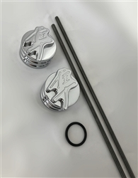 Hayabusa 3D Chrome Engraved Front Axle Caps with Smooth Edges