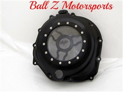 ZX-14 Solid Black Ninja Logo Wicked See Through Clear Clutch Cover