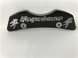 Hayabusa Black Silver Engraved Front Tank Pad