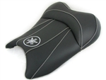 "New Image" Custom R6 R1 Front Seat Black Carbon Fiber w/White Embroidering