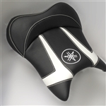"New Image" Custom R6 R1 Front Seat Black/White Carbon Fiber w/White Embroidering