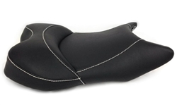 Yamaha R6 R1 Custom Shaped & Covered Black Vision Front Seat w/Silver Stitching