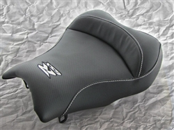 Custom GSXR 600/750/1000 Front Seat Black Carbon Fiber & Black/Silver Embroidering