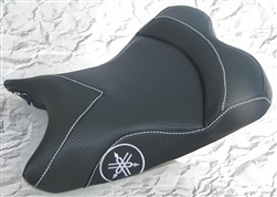 "New Image" Custom R6 R1 Front Seat Black Carbon Fiber w/Silver Embroidering