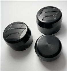 2008-Up Hayabusa Solid Black Anodized Engraved Fork  And Yoke Caps