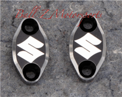 Black/Silver Ring Engraved "S" Brake & Clutch Mastercylinder/Reservoir Clamps