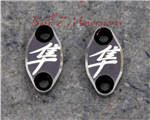 Black/Silver Ring Engraved Kanji Brake & Clutch Mastercylinder/Reservoir Clamps