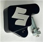 Black Hayabusa Kickstand Switch/Bolt Cover w/ Silver"S" Logo Engraved