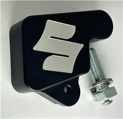 Black Hayabusa Kickstand Switch/Bolt Cover w/ Silver"S" Logo Engraved