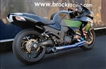 Brock's Performance TiWinder Blue 18" Muffler Race Baffle Kawasaki ZX-14 (06-12) Full Exhaust System