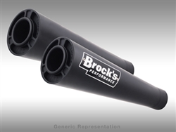 Brock's Performance Short Meg Dual Black Undertail 14" Muffler Yamaha R1 (04-06) Exhaust System