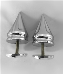 2-Chrome Grooved Spike Exhaust Hanger Peg Plugs
