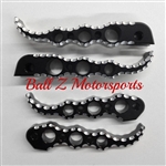 Custom Black Anodized & Silver Ball Cut Suzuki Hole Shot Front & Rear Foot Pegs