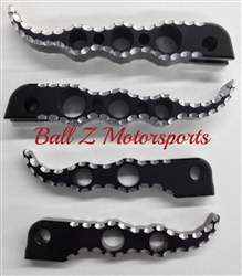Custom Black Anodized & Silver Ball Cut Suzuki Hole Shot Front & Rear Foot Pegs